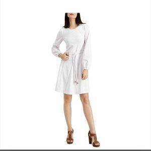 Michael Kors Tie Waist Eyelet Lined Dress | White | Size | M